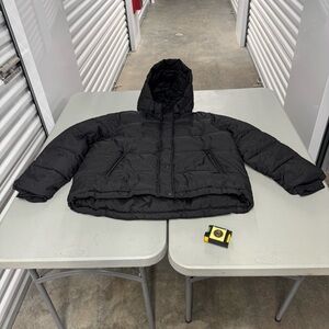 GAP Black Upcycled Puffer Jacket 2XL hood